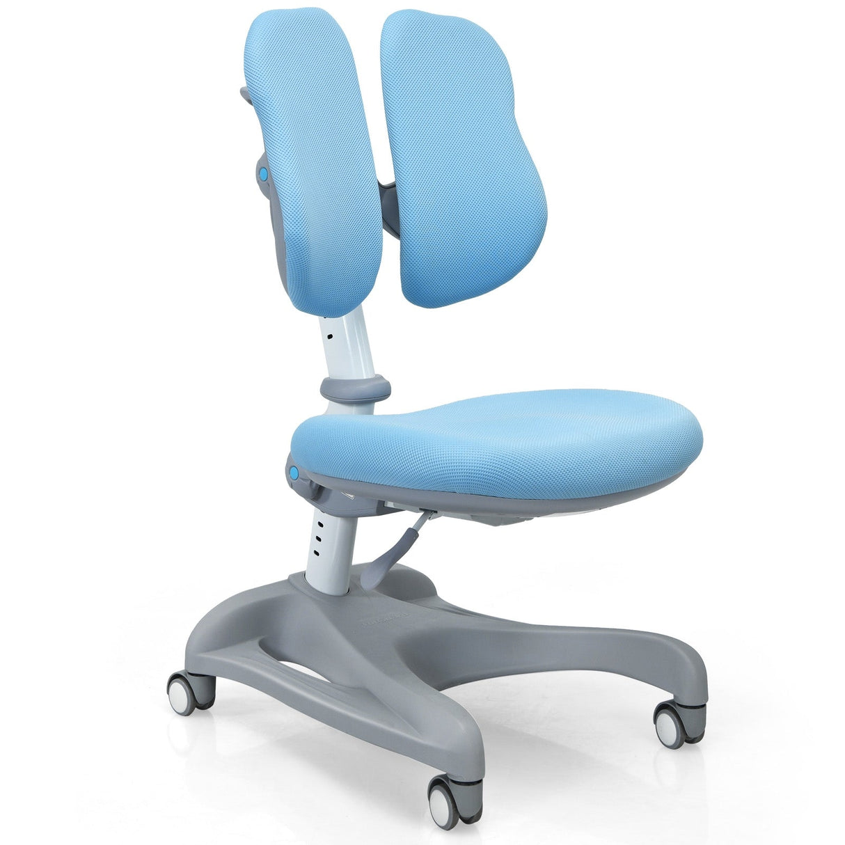 Silla estudiantil de altura regulable con ruedas con freno de asiento y soporte lumbar para el hogar y la escuela