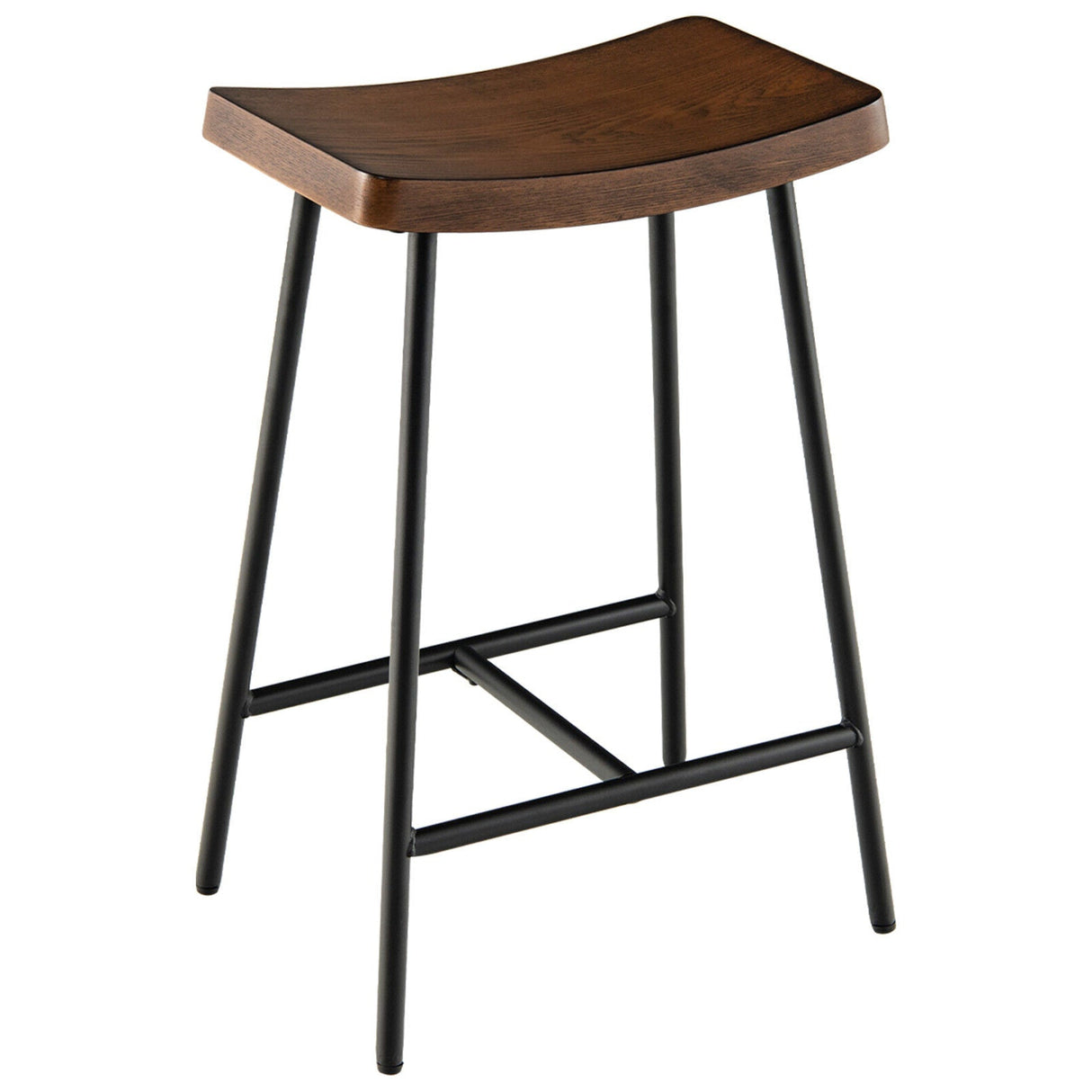 Taburete industrial con patas metálicas y almohadillas ajustables