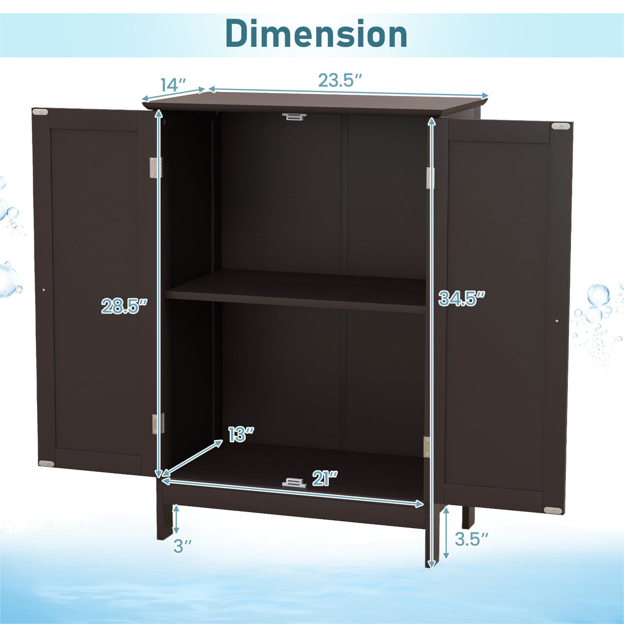 Mueble Armario de Doble Puerta para Suelo de Baño