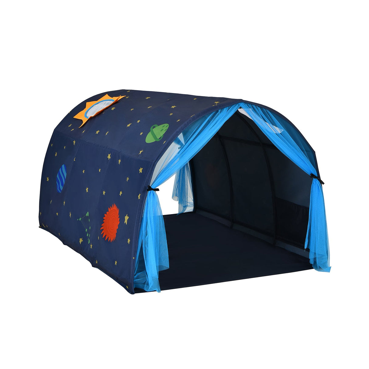 Tienda de juegos portátil Kids Galaxy Starry Sky Dream con cortina de red doble