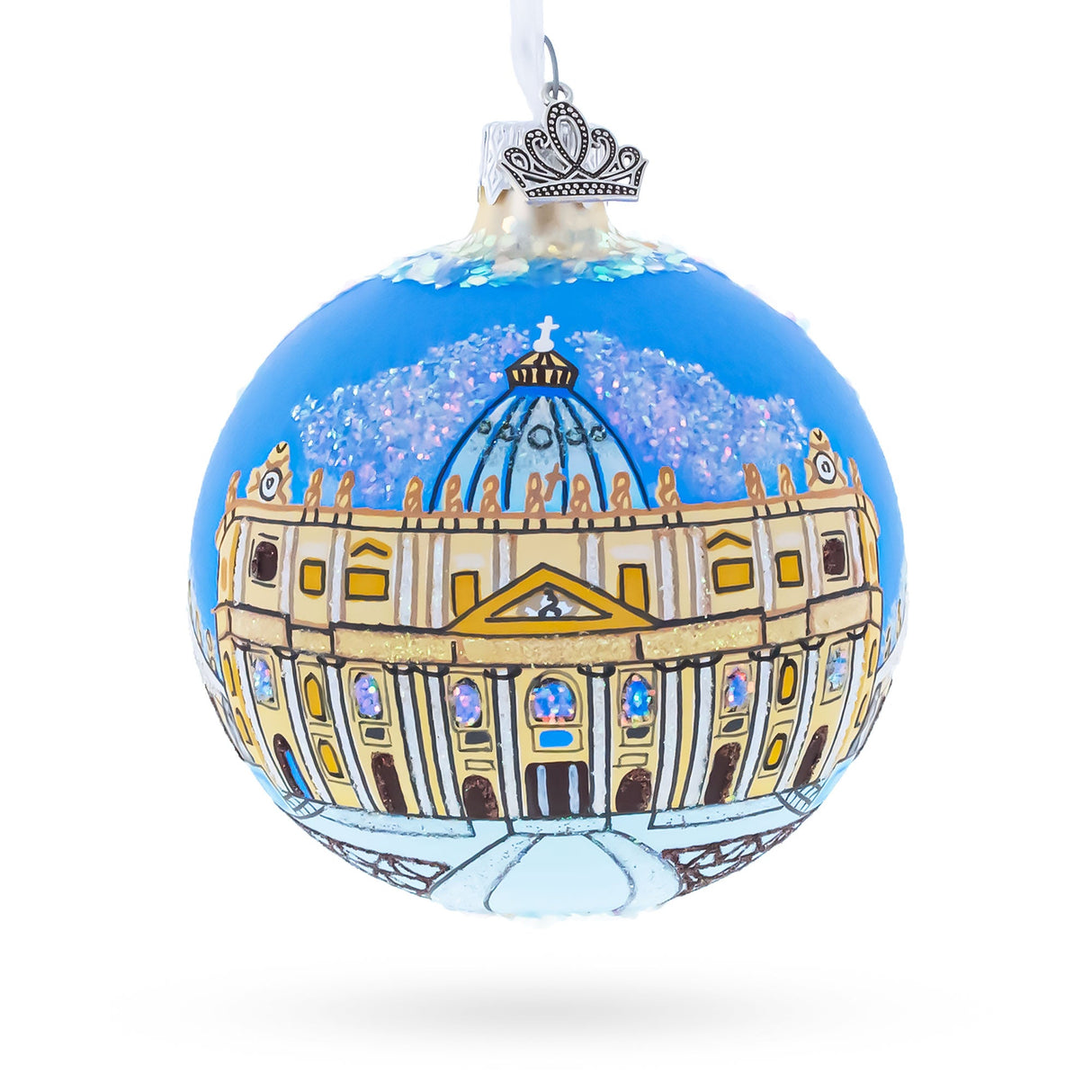 The Papal Basilica of Saint Peter, Vatican Glass Ball Christmas Ornament 3.25 Inches