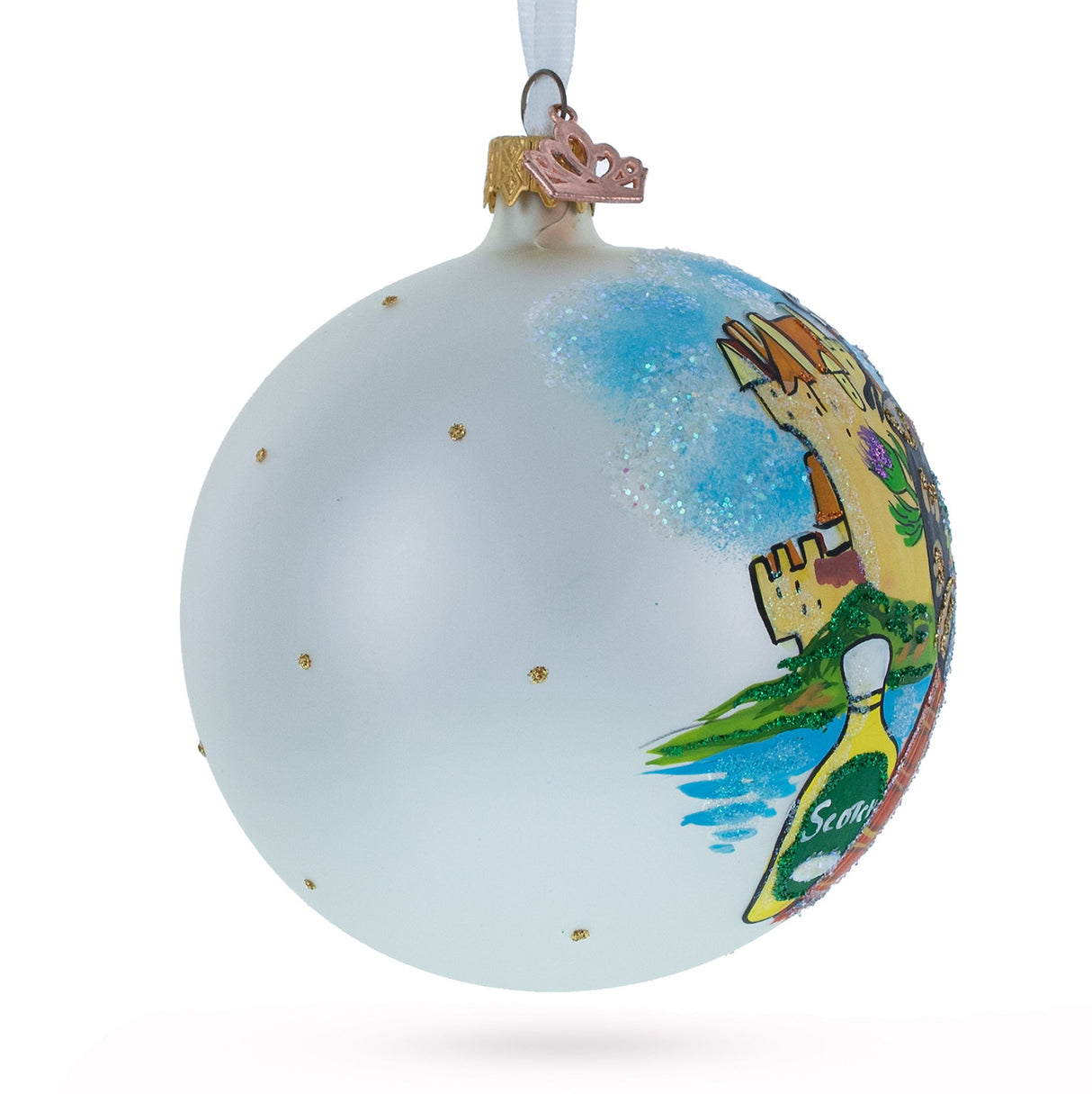 Scottish Heritage Glass Christmas Ornament 4 Inches (Imperfections)