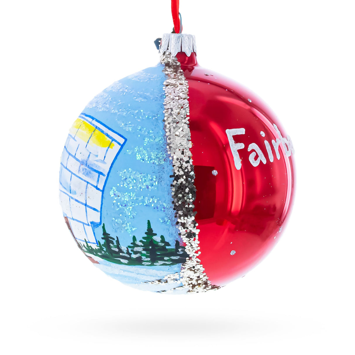 University of Alaska Museum of the North, Fairbanks, Alaska Glass Ball Christmas Ornament 4 Inches