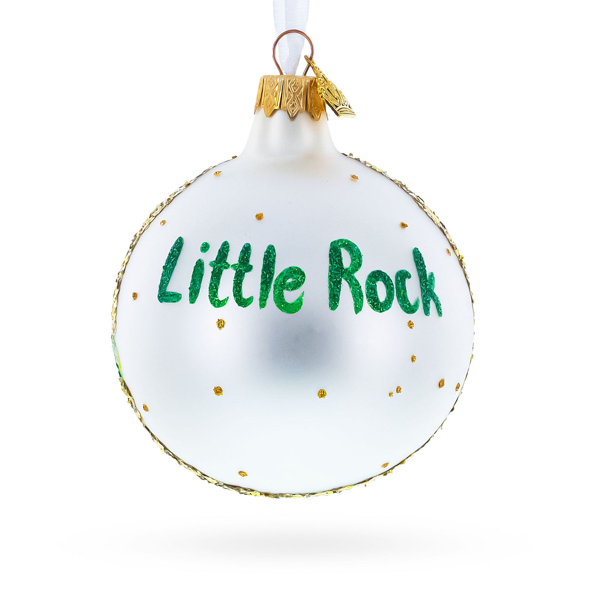 Central High School National Historic Site, Little Rock, Arkansas Glass Ball Christmas Ornament 3.25 Inches