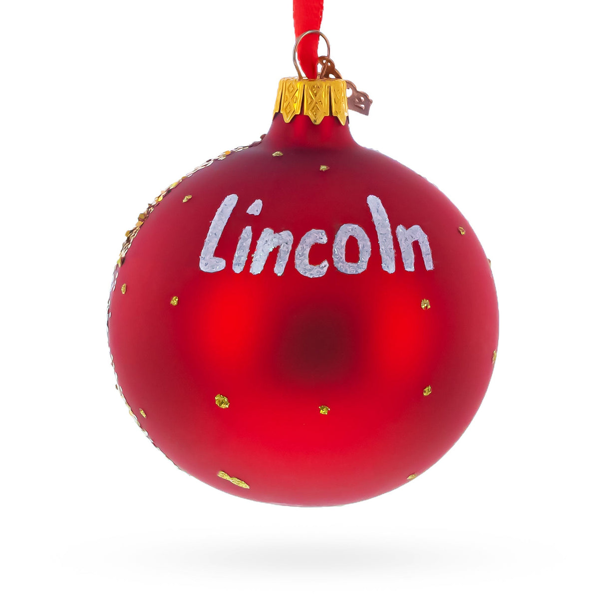 Nebraska State Capitol, Lincoln, Nebraska Glass Ball Christmas Ornament 3.25 Inches