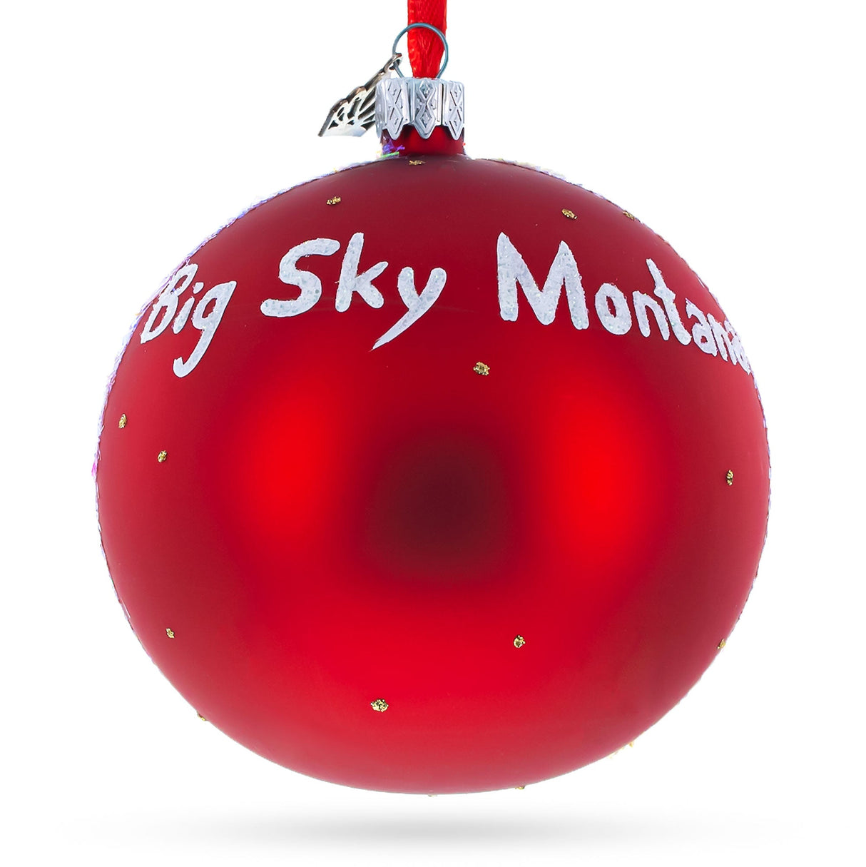 Big Sky Ski Resort, Montana Glass Ball Christmas Ornament 4 Inches