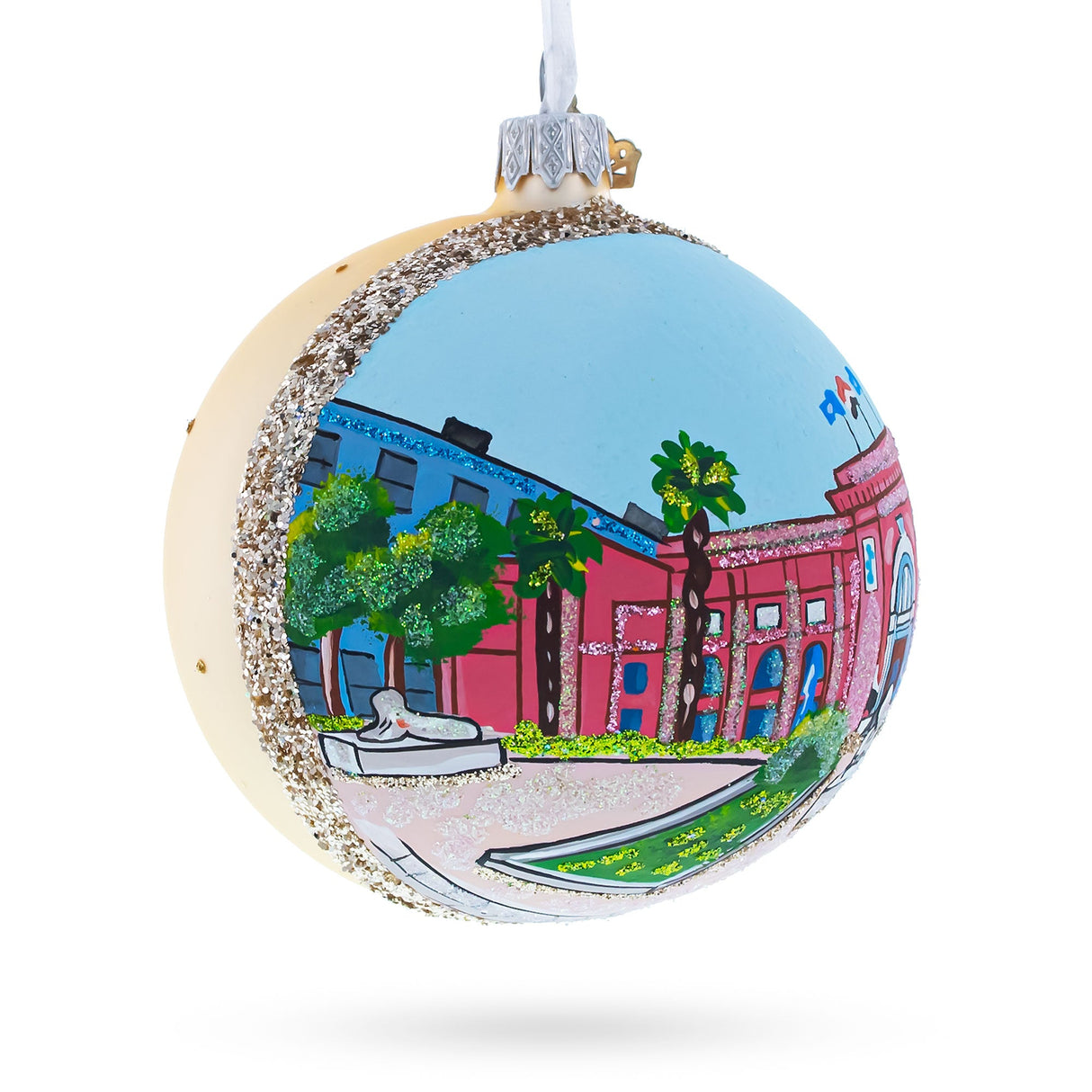 The Museum of Egyptian Antiquities, Cairo, Egypt Glass Christmas Ornament