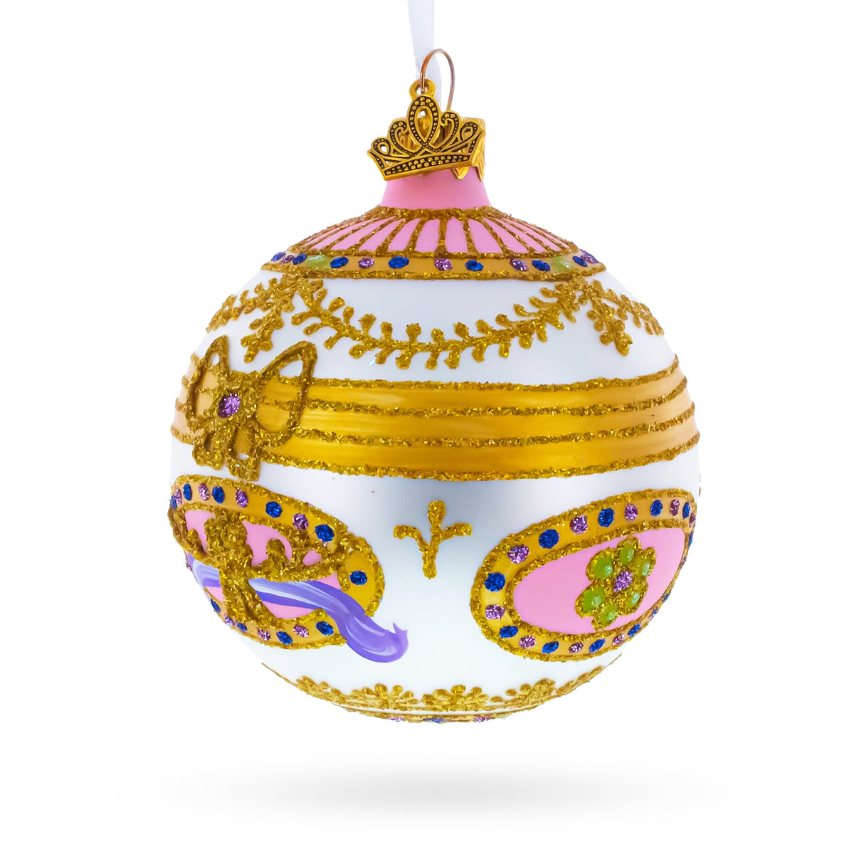 1903 Bonbonniere Royal Glass Ball Christmas Ornament 3.25 Inches