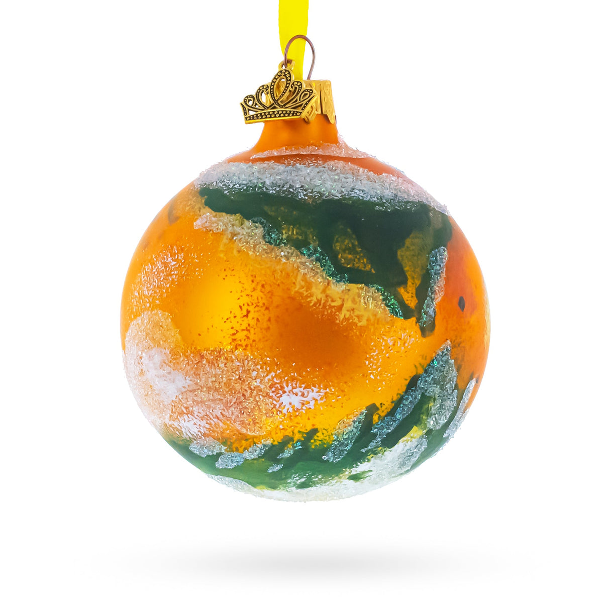 Planet Mars Glass Ball Christmas Ornament 3.25 Inches