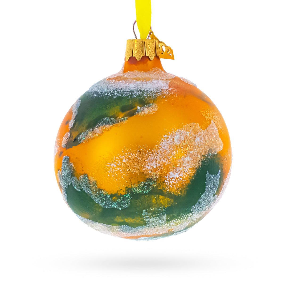 Planet Mars Glass Ball Christmas Ornament 3.25 Inches