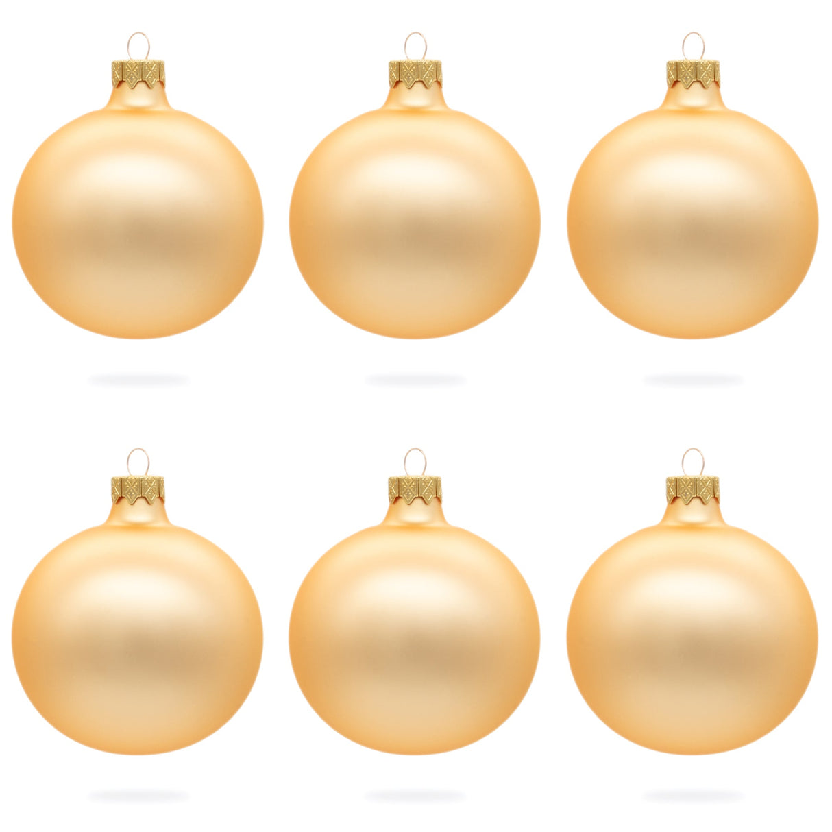 Set of 6 Rose Gold Glass Ball Ornaments 3.25 Inches