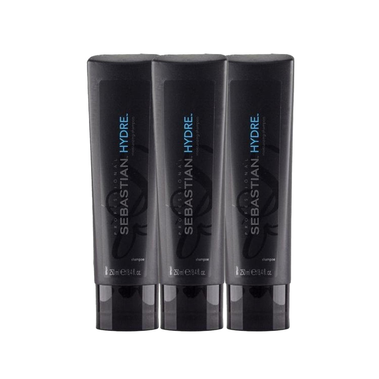 Sebastian Hydre Moisturizing Shampoo - 3 Pack of 250ml - Hydrating Hair Care for Dry Damaged Hair