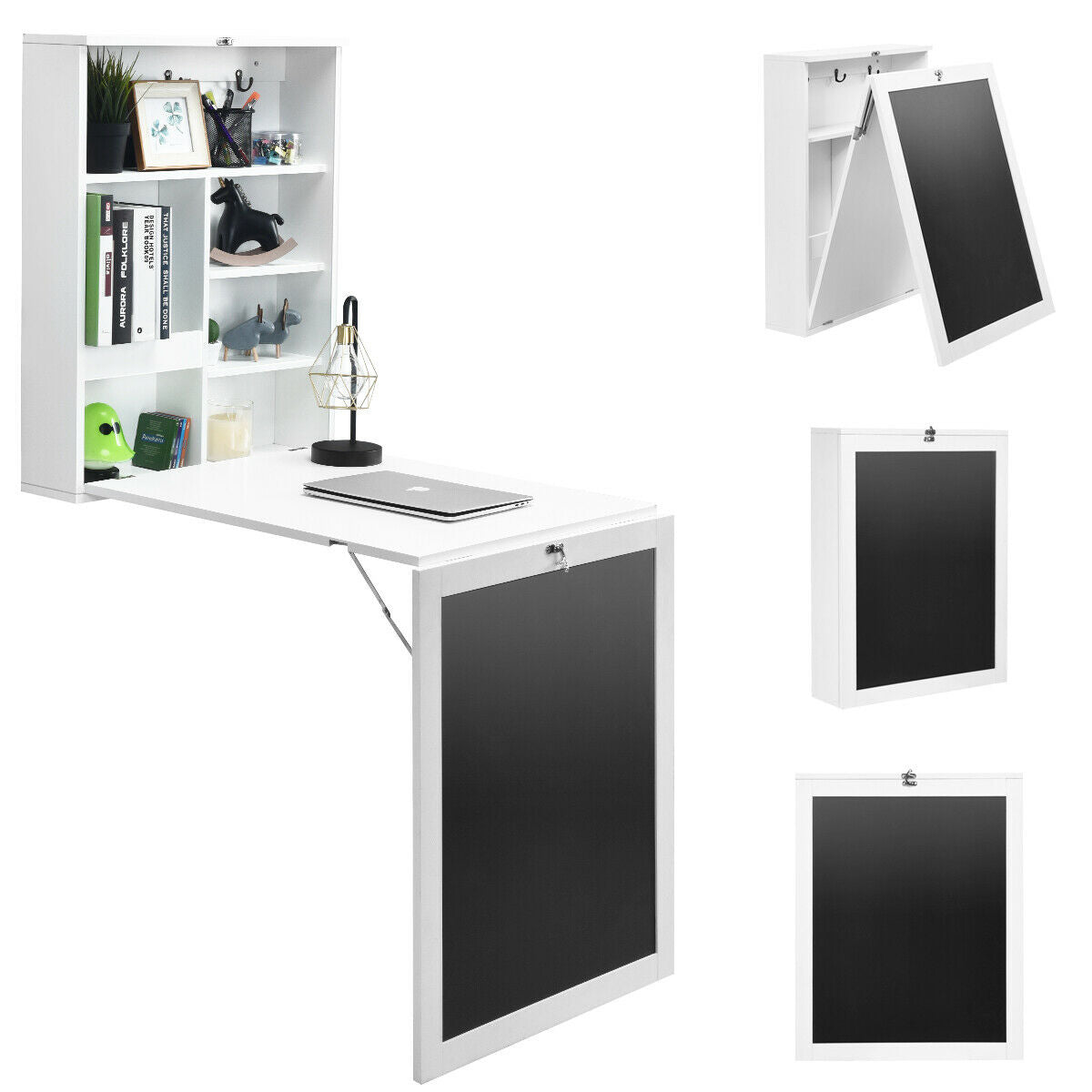 Mesa plegable de pared con pizarra