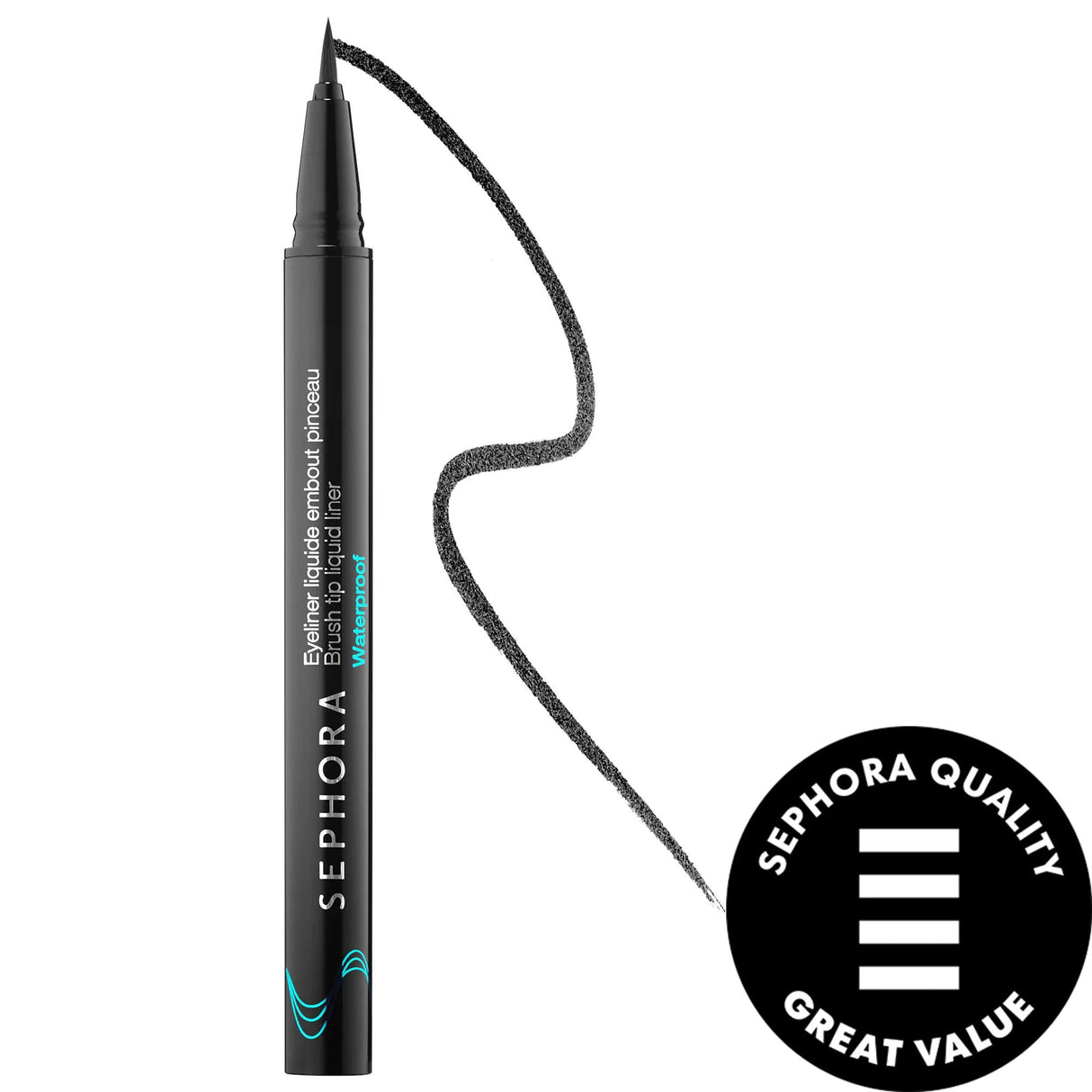 Hot Line: Intense Black Waterproof Liquid Eyeliner - Smudge-Proof, Long-Lasting Definition & Precise Brush Tip for All-Day Wear