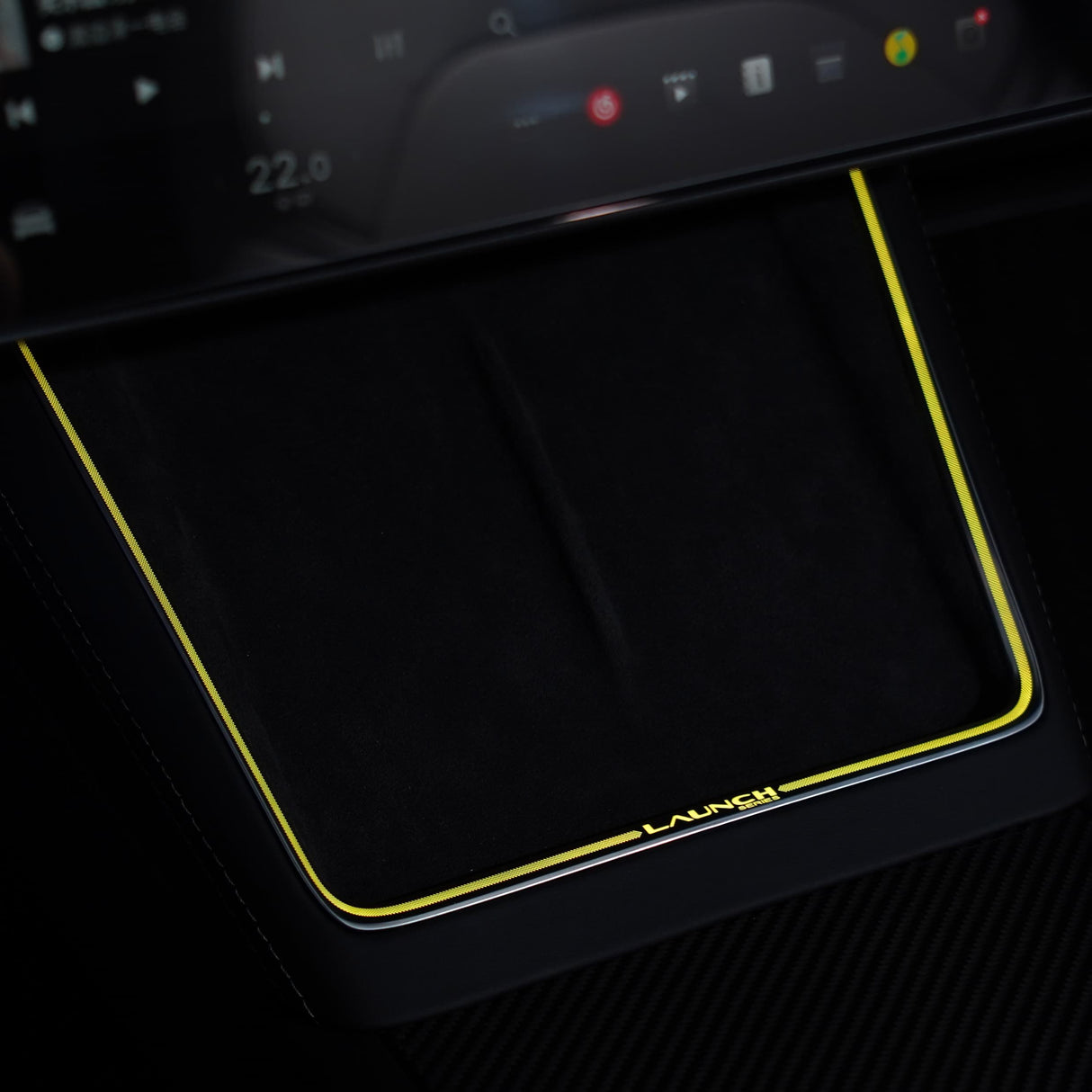 Laser-Carved Ambient Light for Model Y Juniper Wireless Charging Port | TESERY
