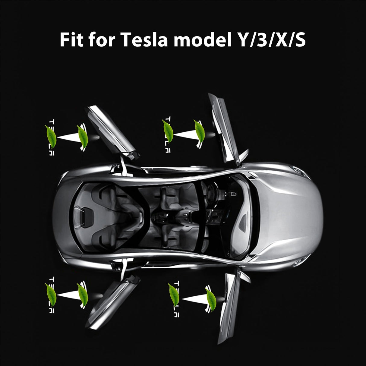 LED Logo Tesla Puddle Lights for Model 3/Y/S/X | TESERY