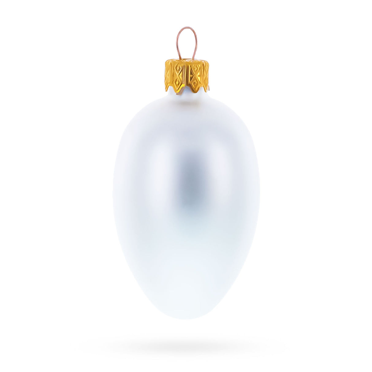 Set of 6 Matte White Mini Glass Egg Ornaments 2.9 Inches