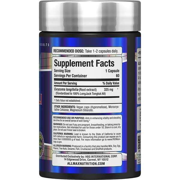 Allmax Longjack Tongkat Ali, 60 cápsulas