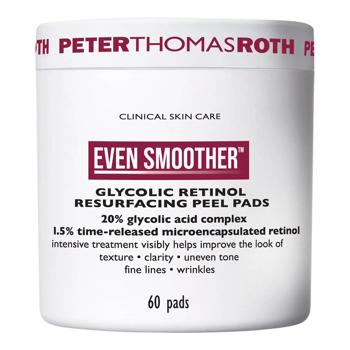 Even Smootherª Glycolic Retinol Resurfacing Peel Pads: 20% Glycolic Acid, 1.5% Retinol, Anti-Aging, Improves Texture & Clarity