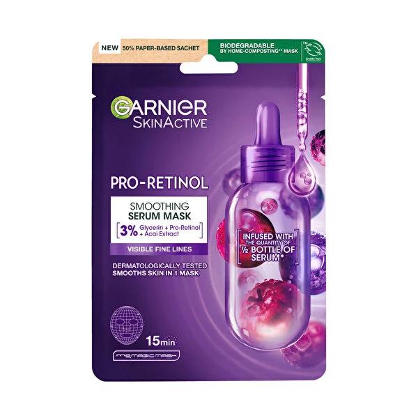 Garnier Pro-Retinol Face Mask - Smooth Fine Lines & Anti-Aging Skincare with Açai Extract