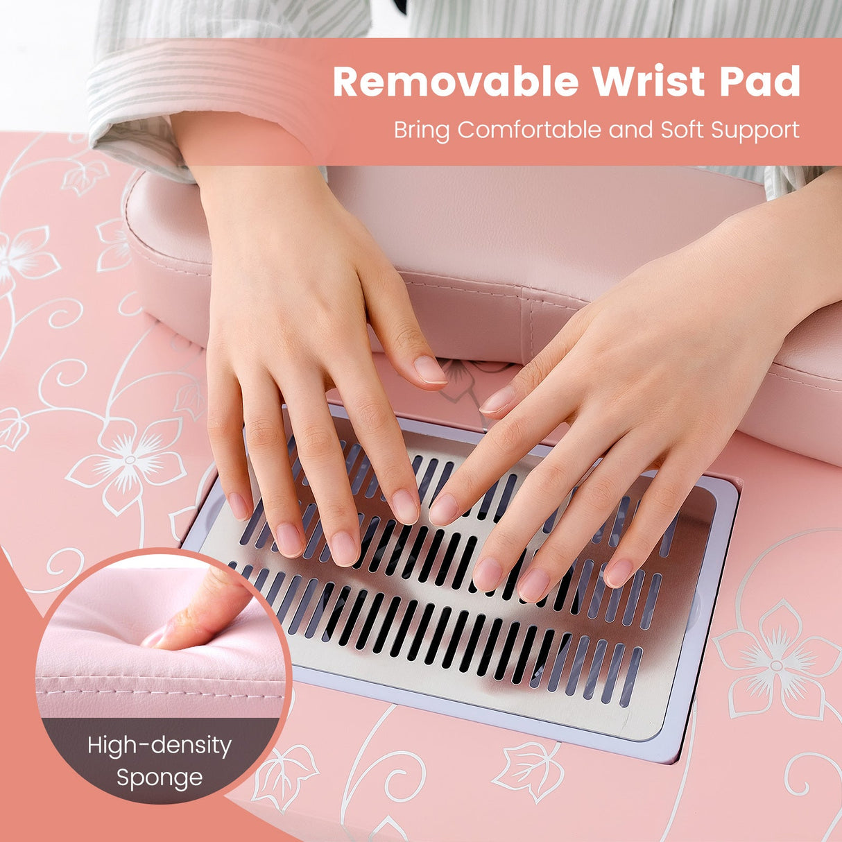 Mesa de manicura con lámpara de mesa LED USB flexible - Rosa