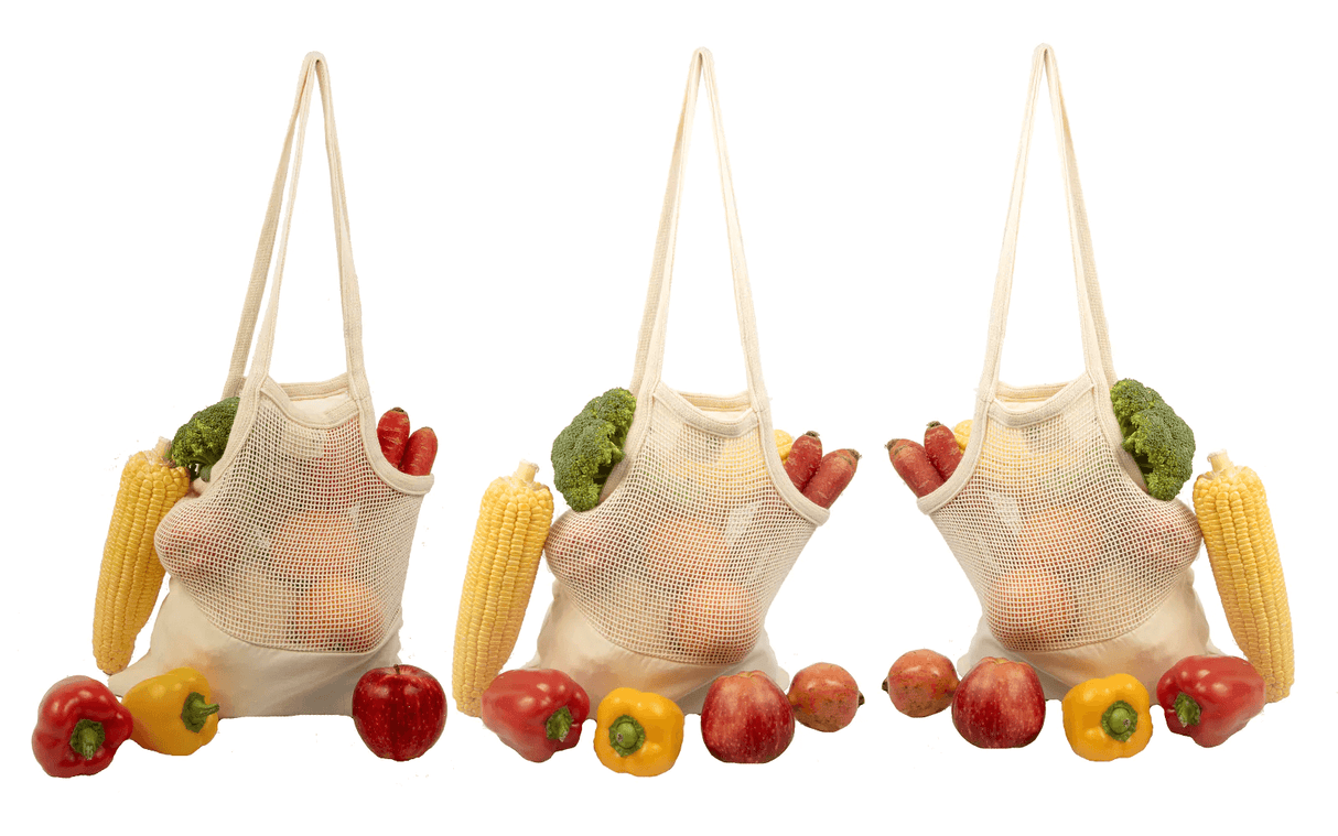 Bolso de mano de malla y tela