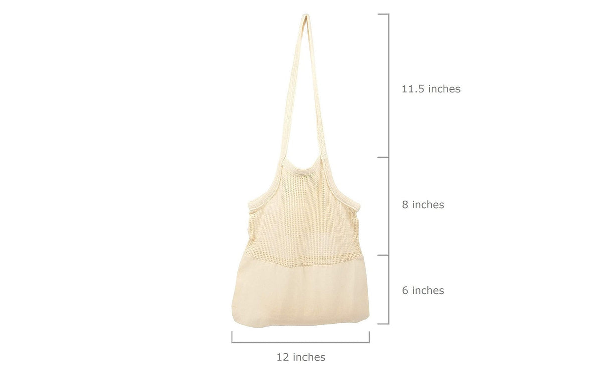 Bolso de mano de malla y tela