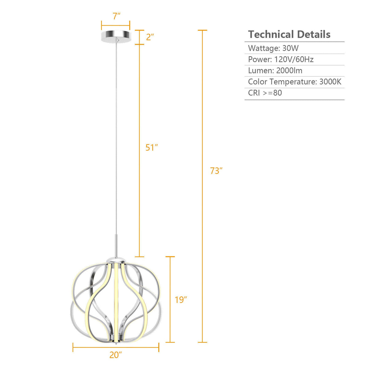 Araña LED moderna regulable de luz blanca cálida