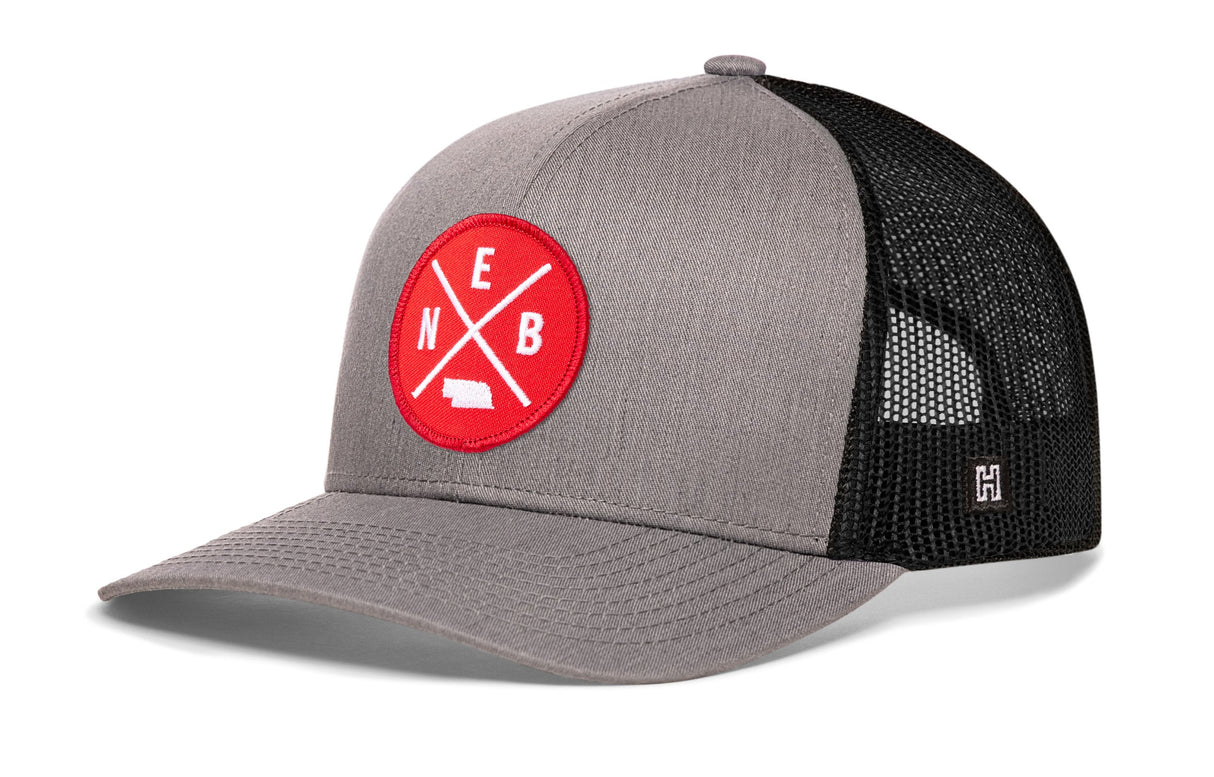 Nebraska Trucker Hat | Red NEB X Snapback