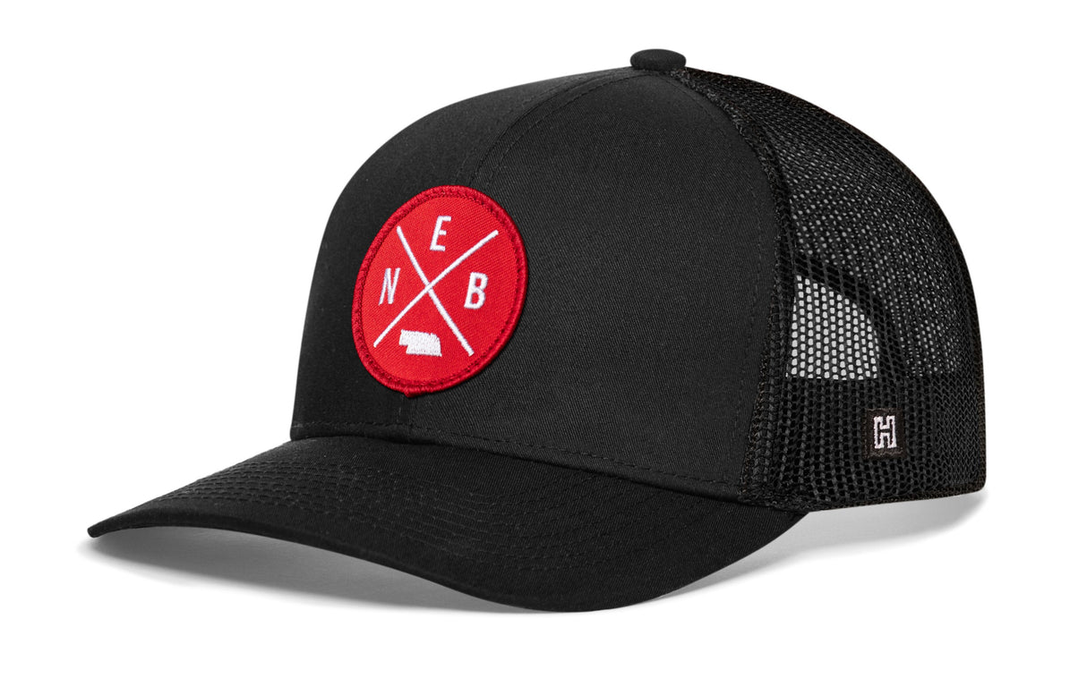 Nebraska Trucker Hat | Red NEB X Snapback