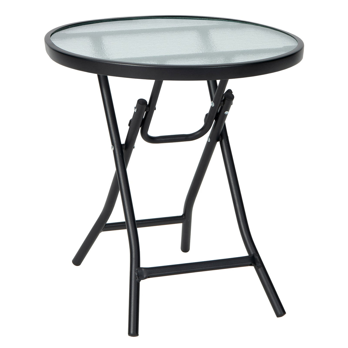 Mesa auxiliar de patio con tablero de cristal templado