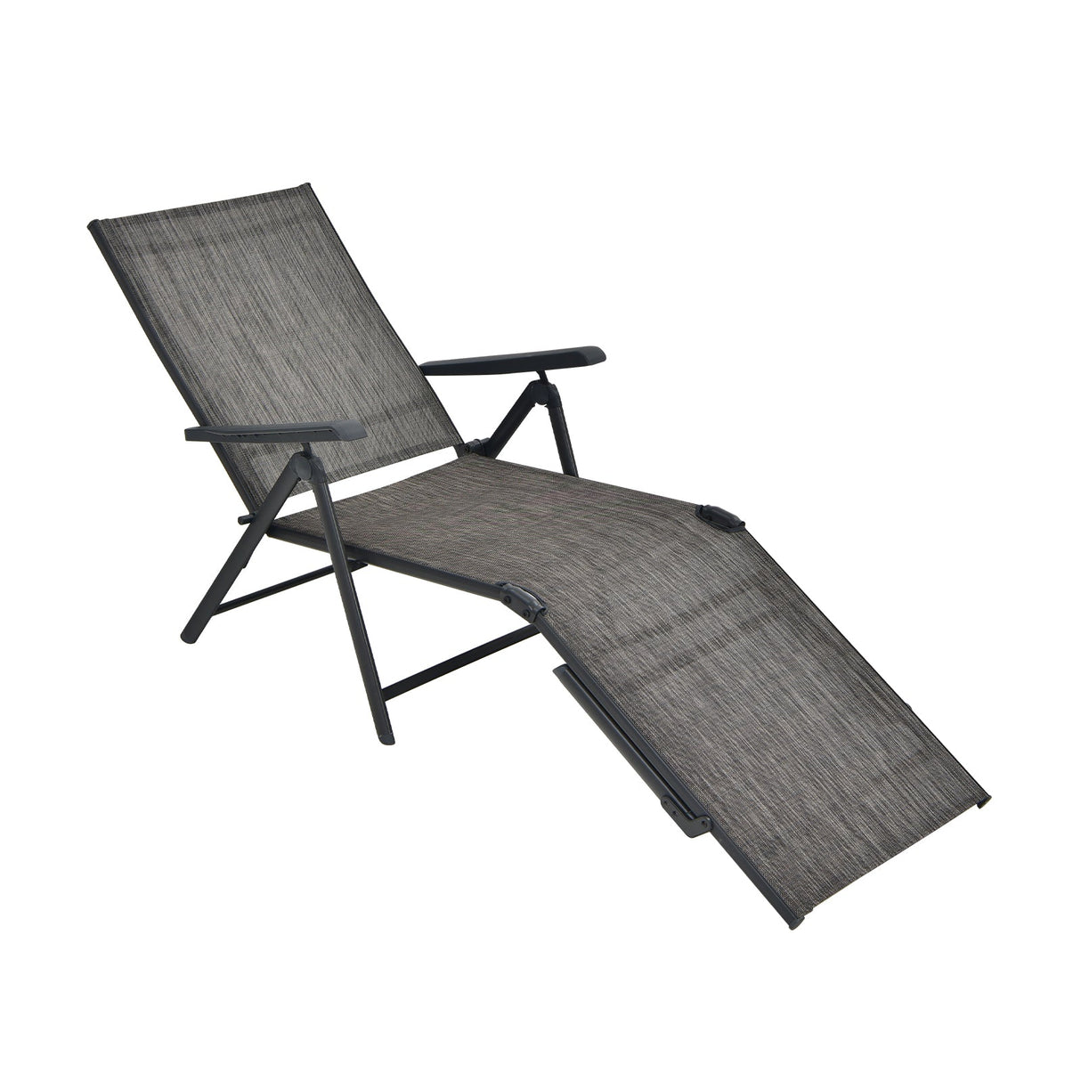 Tumbona plegable de patio con respaldo y reposapiés