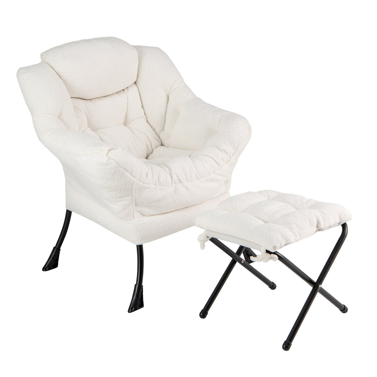 Sillón moderno con reposapiés plegable y almohada para la cabeza