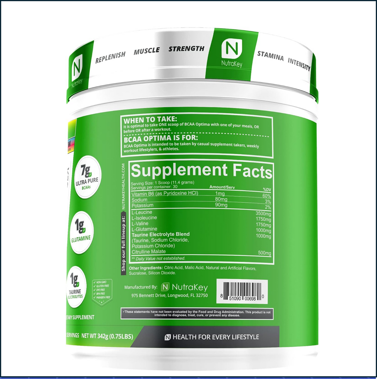 Nutrakey BCAA Optima, 30 Porciones