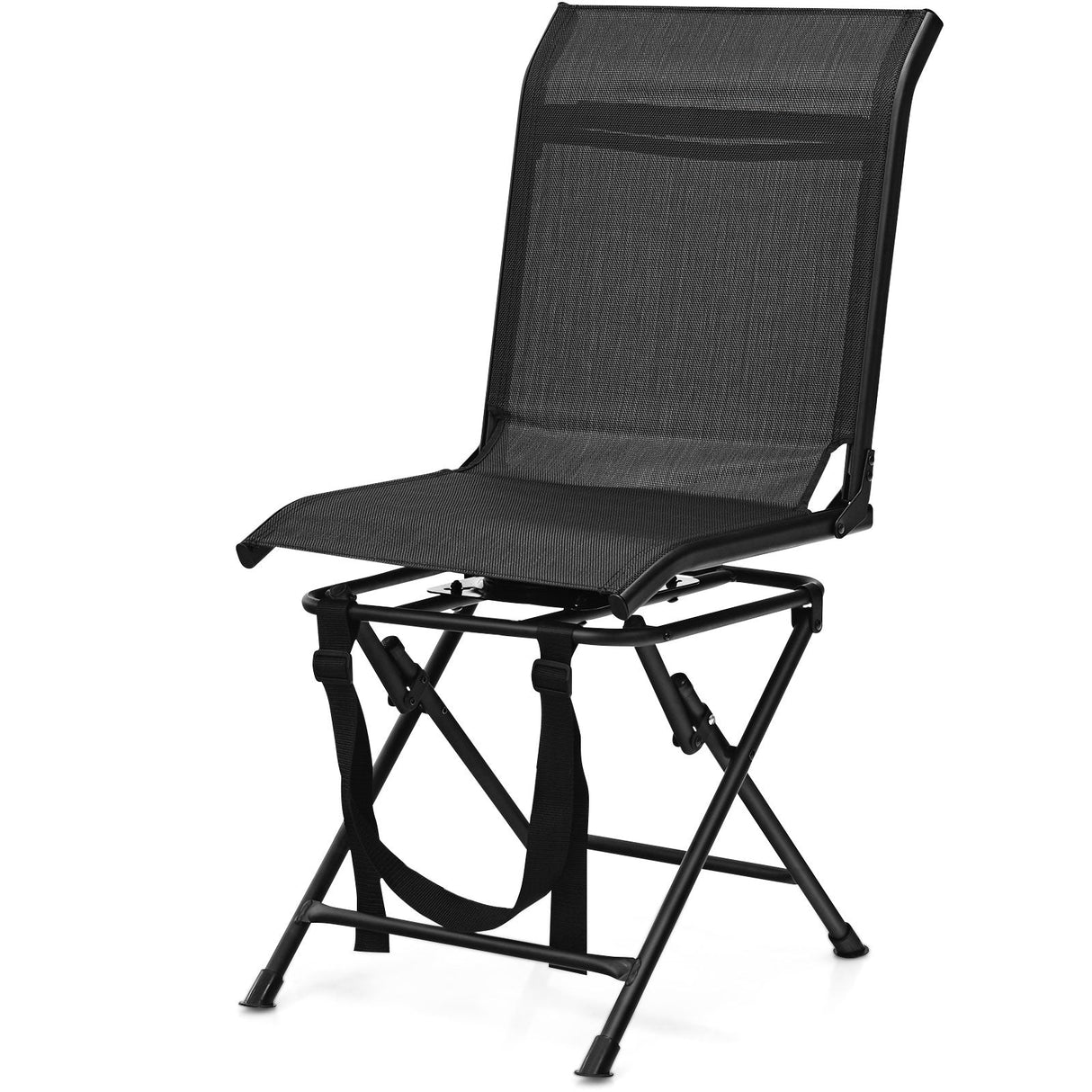 Sillón giratorio plegable para exteriores, para todo tipo de clima, con marco de hierro