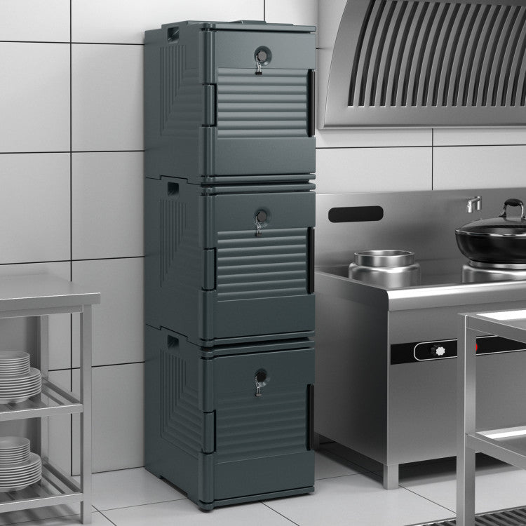Transportador de alimentos isotérmico de carga frontal para comidas frías y calientes