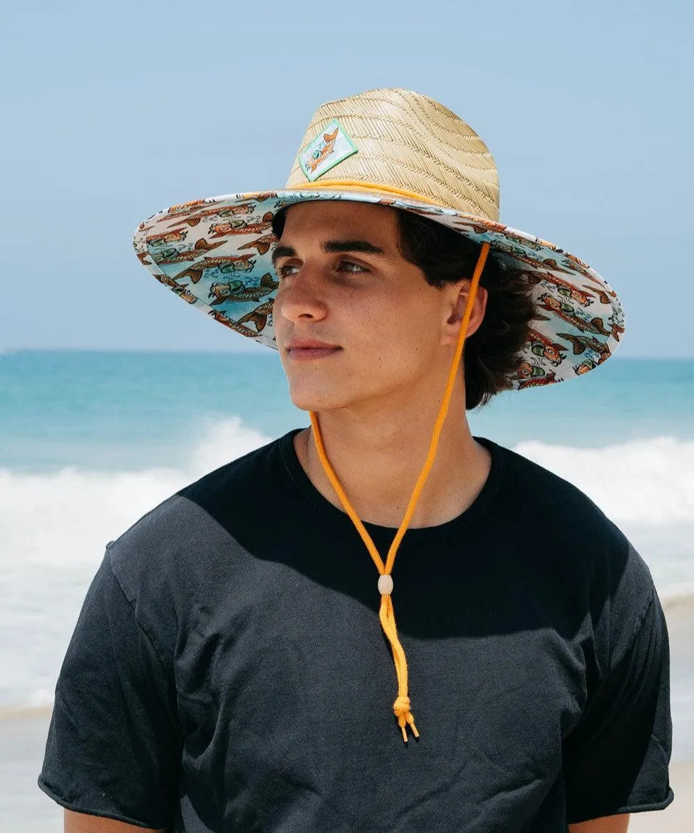 Peter Grimm Sublime Badfish Lifeguard - Sombrero de salvavidas de paja de centeno