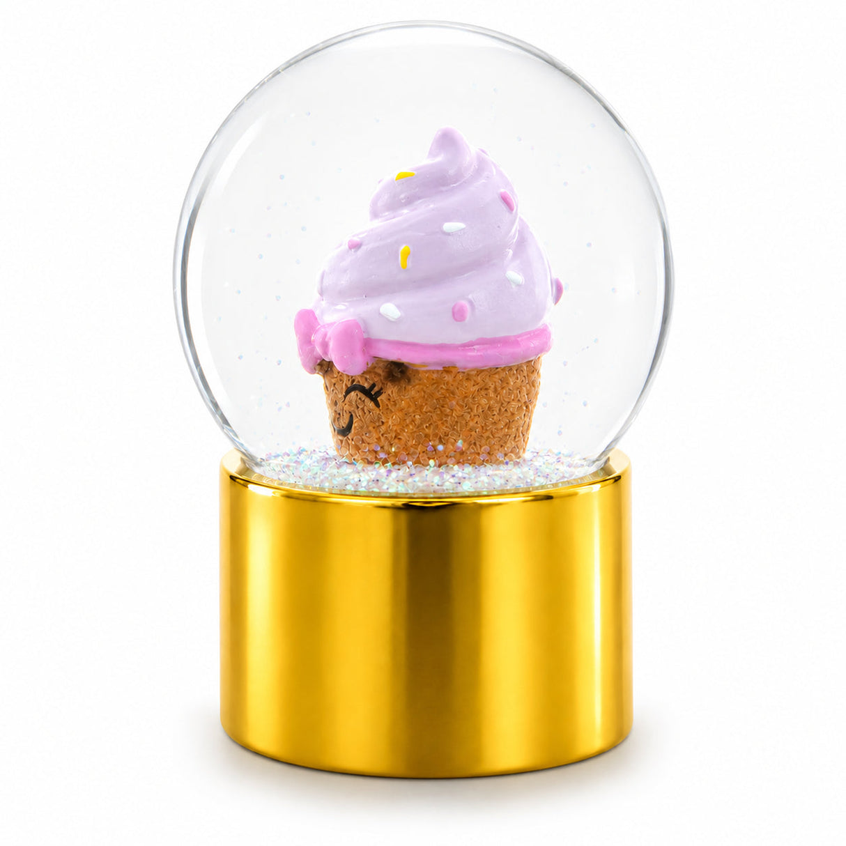 Golden Cupcake Elegance Mini Water Snow Globe