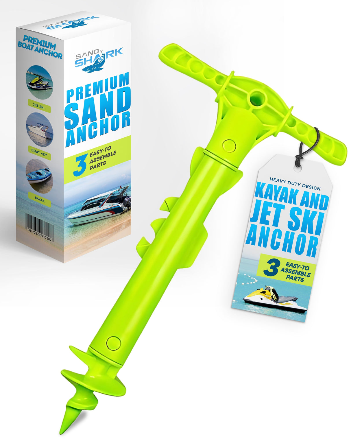 Sport Anchor with Carrying Case- Shallow Water Anchor Pole for Boats and PWC. Easy Storage, High-Strength ABS (4' tall)