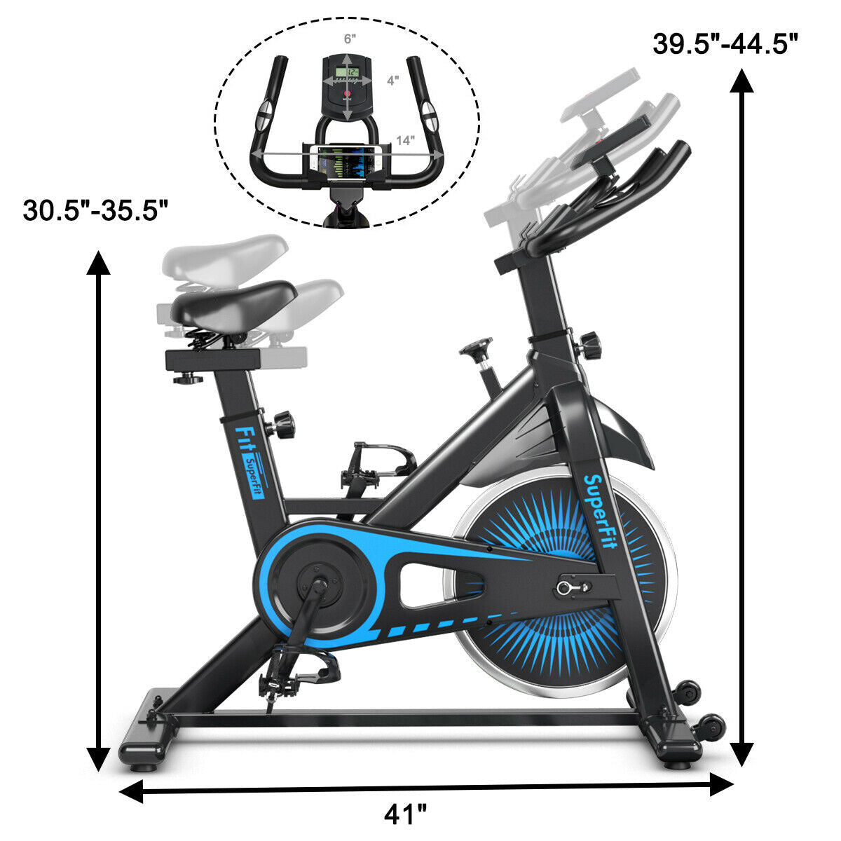 Bicicleta Estática de Ciclismo de Interior Silenciosa con Transmisión por Correa y Resistencia Ajustable