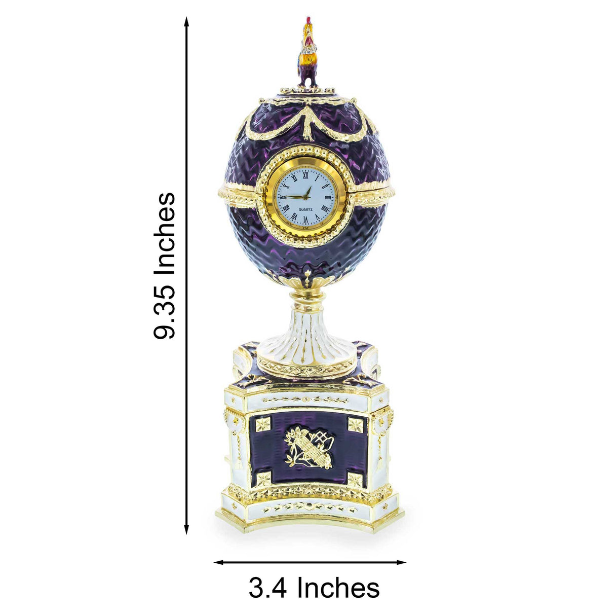 1904 Kelch Chanticleer Royal Imperial Musical Easter Egg in Purple Enamel