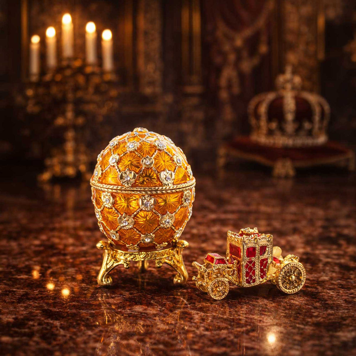 1897 Coronation Royal Imperial Easter Egg 2.5 Inches