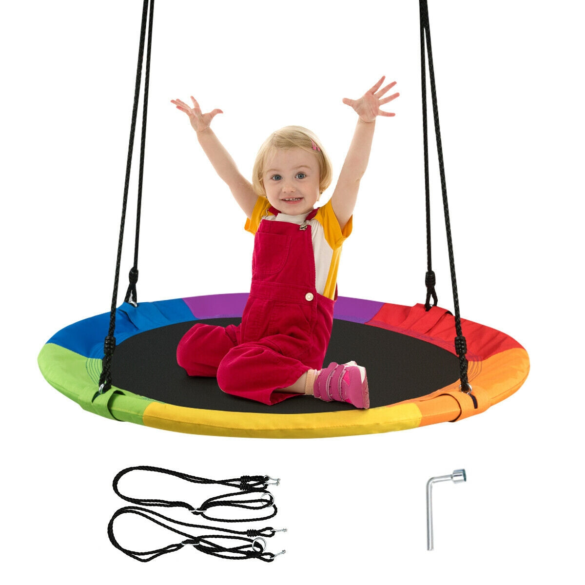 Columpio de platillo volador de 40 pulgadas para niños, para jugar al aire libre