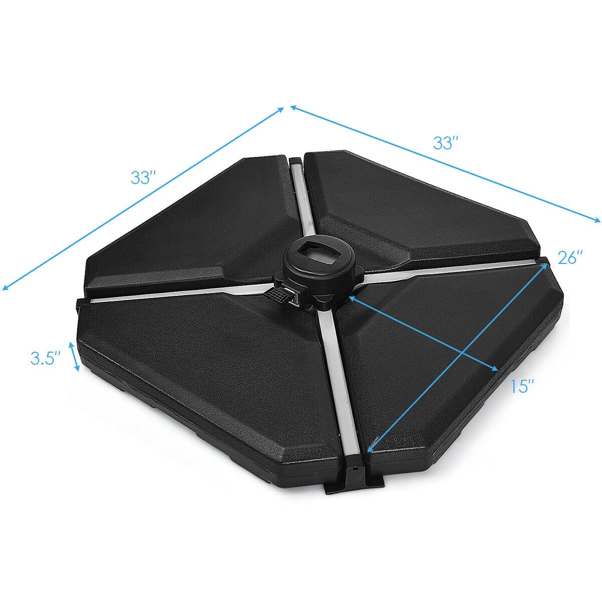 4 Piezas 195 lbs Peso de Base de Sombrilla Excéntrica para Patio de Cantilever Arena