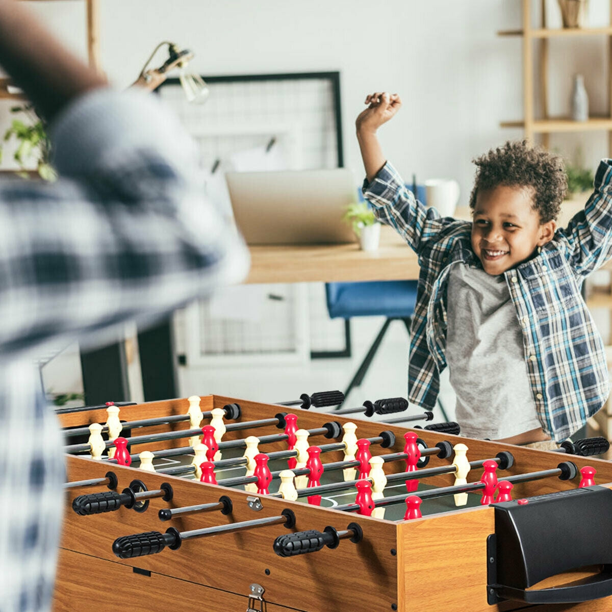 Mesa de juegos combinada 3 en 1 de 48 pulgadas con fútbol para salas de juegos
