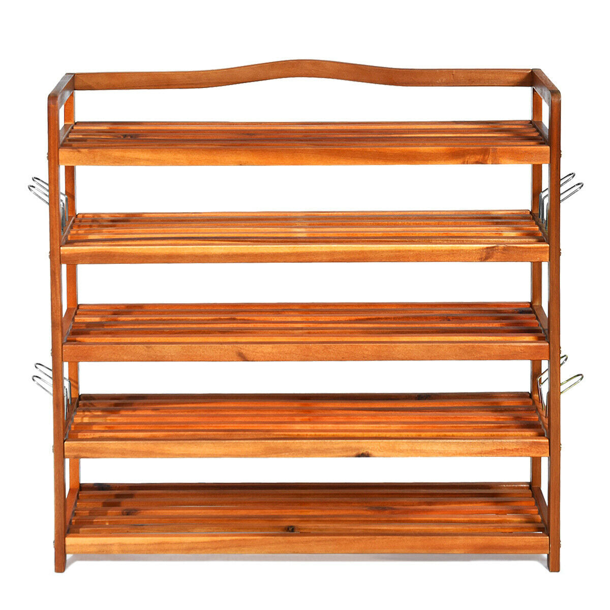 Zapatero grande de madera de 5 niveles con capacidad para 12-18 pares