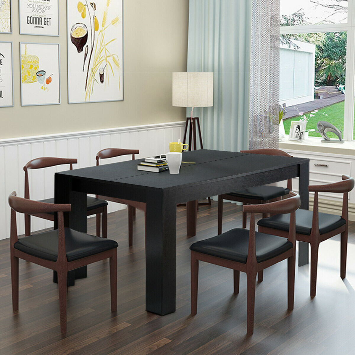 Mesa de comedor/cocina rectangular moderna de 63 pulgadas