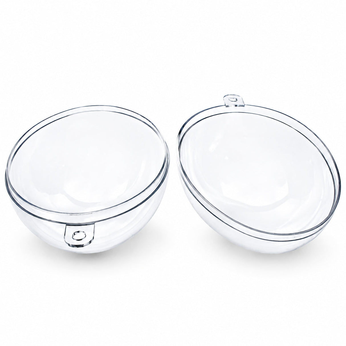 Set of 3 Clear Plastic Egg Ornaments 4.35 Inches (100 mm)