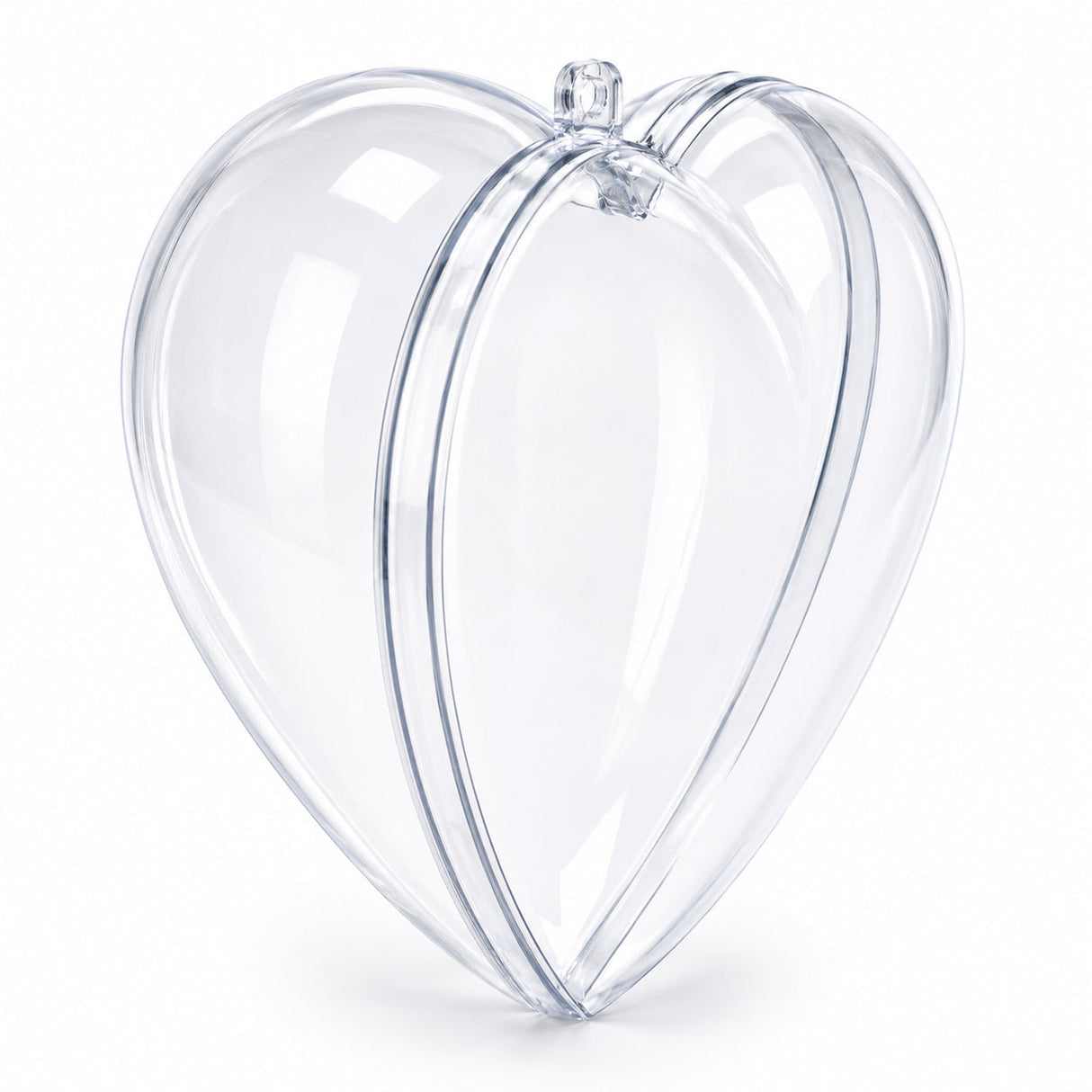 Set of 3 Clear Plastic Hearts Ornaments 2.45 Inches (62 mm)