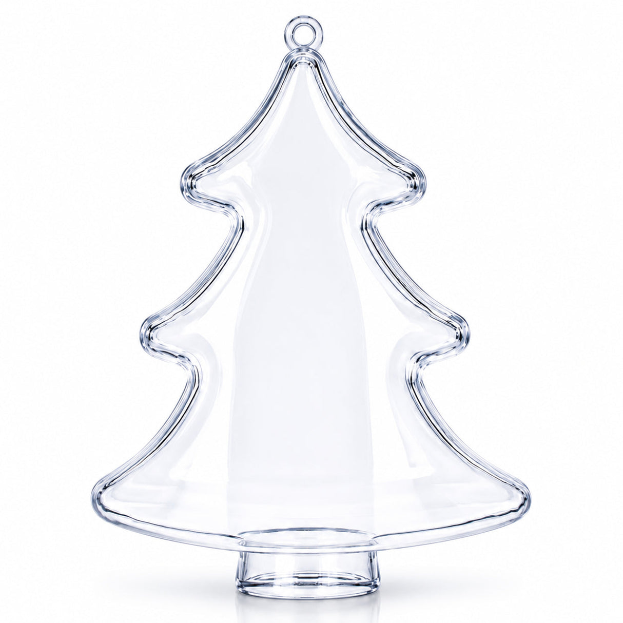 Set of 3 Clear Plastic Christmas Tree Shape Ornaments 4.35 Inches